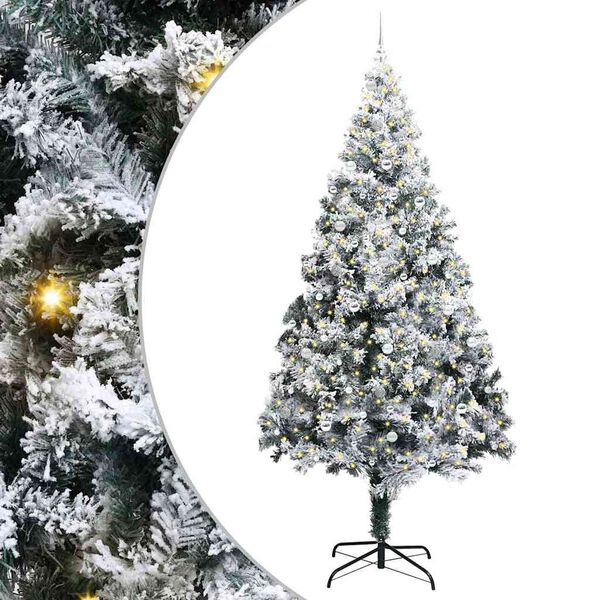 vidaXL Sapin de Noël avec 300 LED avec support Vert 300 cm PVC
