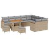 vidaXL Ensemble de canap&eacute; de jardin 12 pcs Beige Poly Rattan