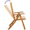 vidaXL Chaises pliables de jardin lot de 2 bois d'acacia et textil&egrave;ne