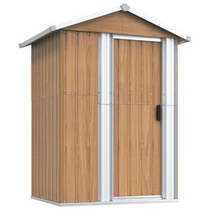 vidaXL Abri de jardin marron 126 x 97,5 x 177 cm en acier galvanis&eacute;