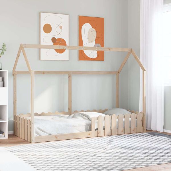 vidaXL Cadre de lit d'enfants forme de maison sans matelas pin massif