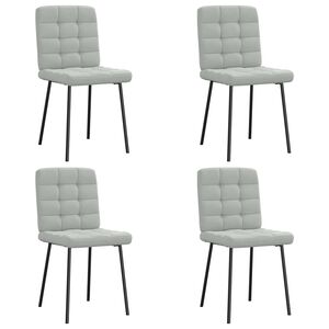 vidaXL Chaises &agrave; manger lot de 4 Gris clair Velours