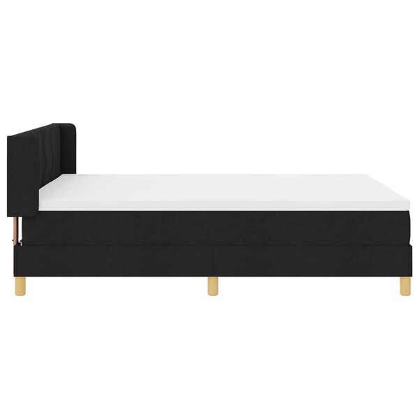 vidaXL Lit &agrave; ressorts avec matelas Noir 200 x 160 cm tissu