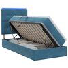 vidaXL Lit de rangement LED avec matelas Bleu fonc&eacute; 90 x 200 cm