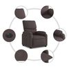 vidaXL Fauteuil inclinable électrique Marron foncé Tissu