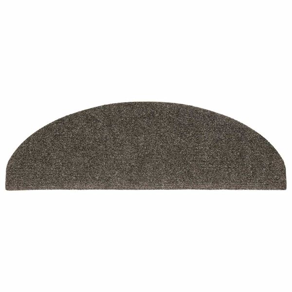 vidaXL Tapis d'escalier autocollants 15 pièces 65 x 21 x 4 cm Anthracite Demi-rond Grand