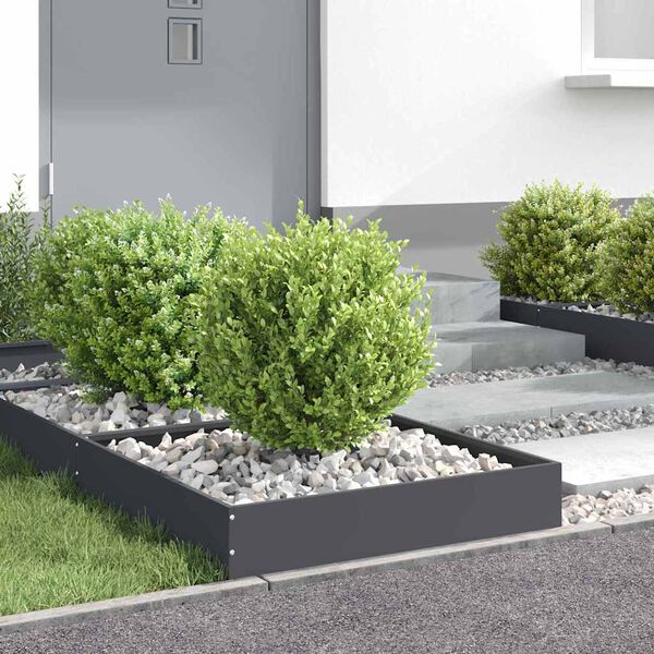vidaXL Bordure de Pelouse 6 pcs Anthracite 60 x 60 x 13 cm Acier