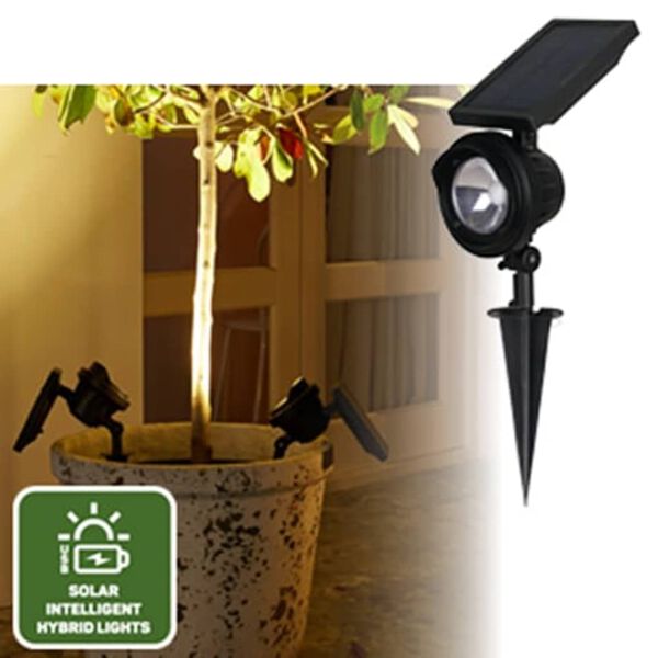 Luxform Lampe de jardin LED solaire intelligente hybride Texas Noir