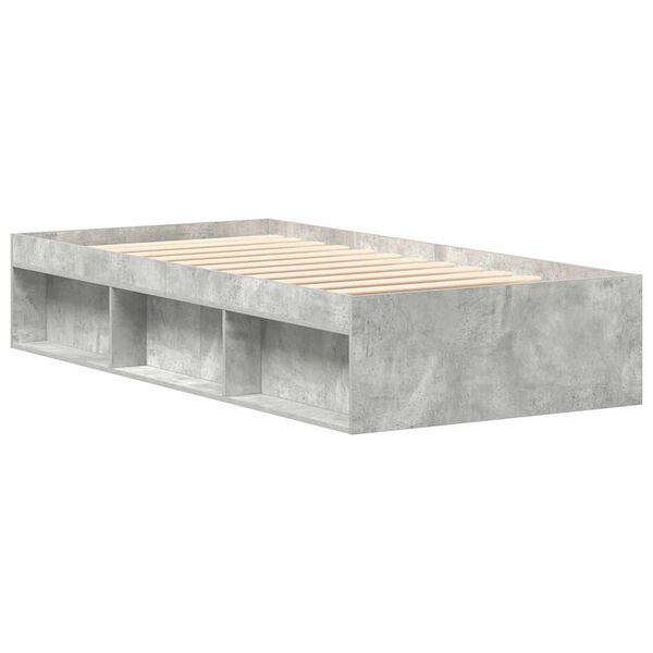 vidaXL Cadre de lit sans matelas gris b&eacute;ton 100x200 cm