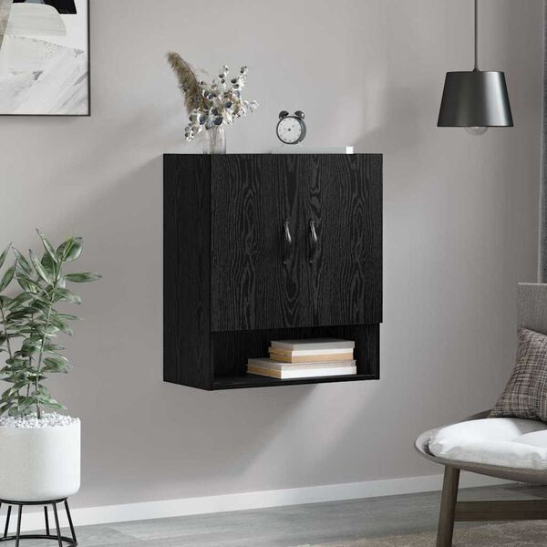 vidaXL Armoire Murale Ch&ecirc;ne noir 60 x 31 x 70 cm Bois d'ing&eacute;nierie