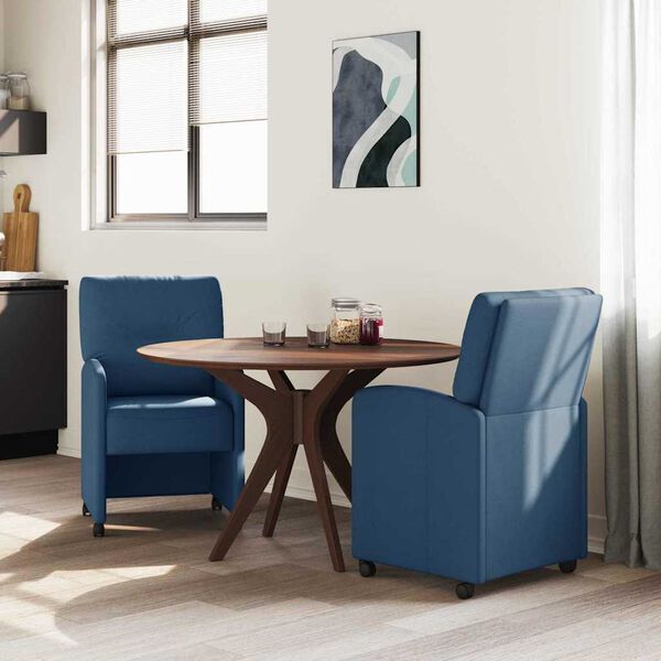 vidaXL Chaises de Salle à Manger avec Roues 2 pcs Bleu 57 x 67 x 95 cm