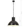 vidaXL Lampe suspendue 25 W Noir Rond 48 cm E27