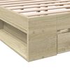 vidaXL Cadre de lit avec tiroirs sans matelas chêne sonoma 120x190 cm