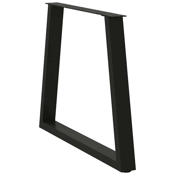 vidaXL Pieds de table &agrave; manger en V 2 pi&egrave;ces Noir 80 x (72-73,3) cm Acier