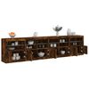 vidaXL Buffet avec lumi&egrave;res LED ch&ecirc;ne fum&eacute; 283x37x67 cm