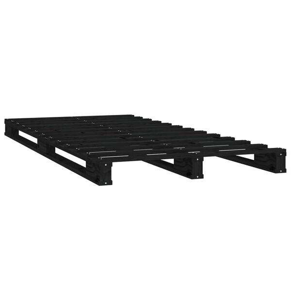 vidaXL Lit de palette sans matelas noir bois massif