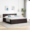 VidaXL Cadre de lit ottoman avec matelas marron foncé 160x200 cm tissu