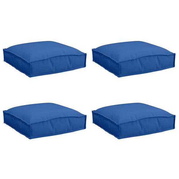 vidaXL Coussin 4 pcs Bleu royal 40 x 40 x 8 cm Tissu Oxford