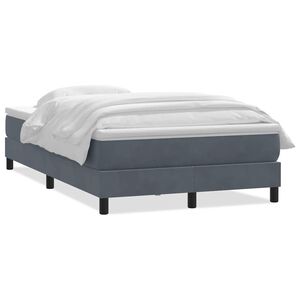 vidaXL Sommier &agrave; lattes de lit et matelas gris fonc&eacute; 120x220cm velours