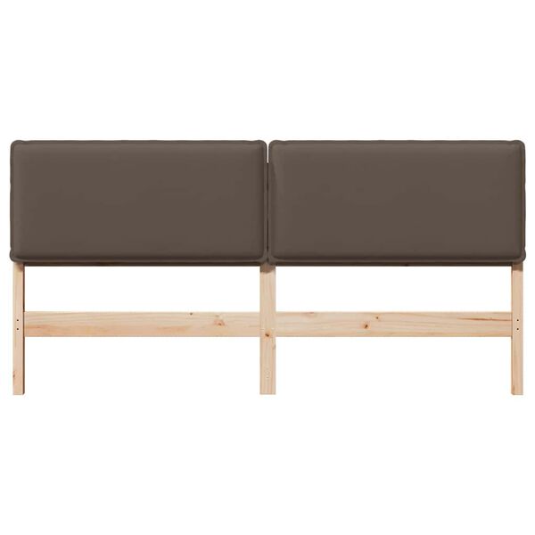 vidaXL T&ecirc;te de lit capitonn&eacute;e Gris Naturel et Clair 200 cm Pin massif
