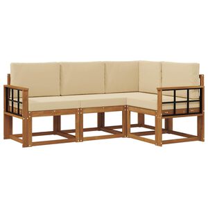 vidaXL Ensemble de canap&eacute;s d'ext&eacute;rieur 4 pc 4 place Naturel et Beige