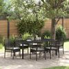 vidaXL Ensemble de salle &agrave; manger pour jardin 7 pcs Noir polyrotin