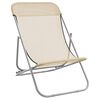 vidaXL Chaises plage pliantes lot de 2 textil&egrave;ne acier enduit poudre