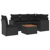 vidaXL Salon de jardin 6 pcs avec coussins noir r&eacute;sine tress&eacute;e