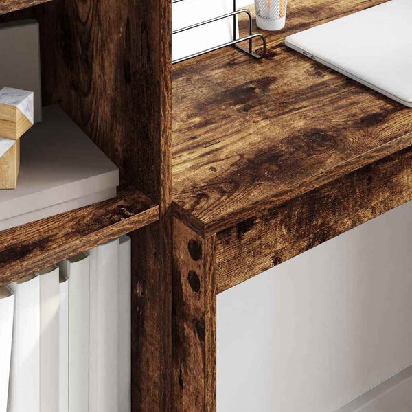 vidaXL Bureau avec tiroir 2 pcs Chêne fumé