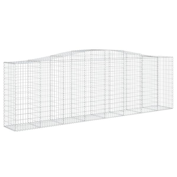 vidaXL Paniers &agrave; gabions arqu&eacute;s 4 pcs 400x50x120/140 cm Fer galvanis&eacute;
