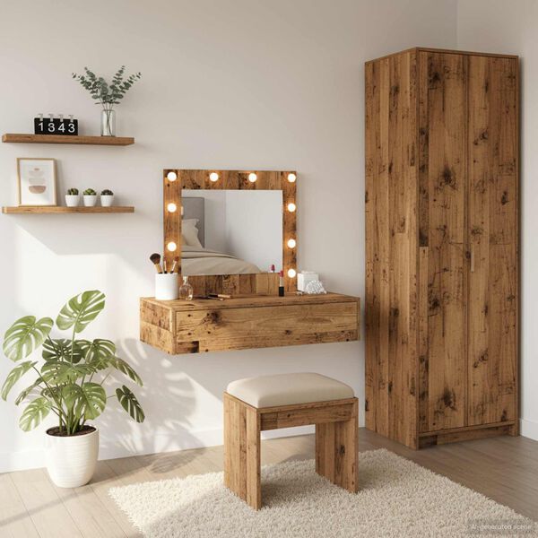 vidaXL Table de Toilette Marron 83 x 40 x 70 cm Bois d'ing&eacute;nierie