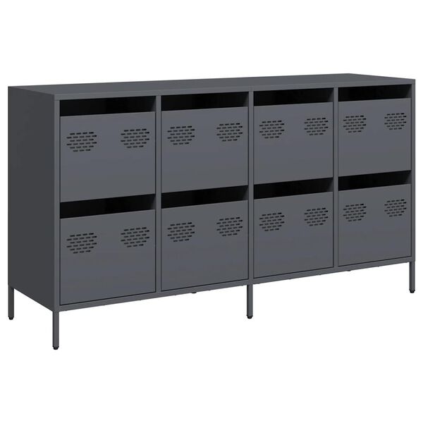 vidaXL Buffet anthracite 135x39x73,5 cm acier laminé à froid
