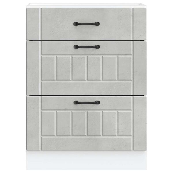 vidaXL Armoire de cuisine Lucca gris b&eacute;ton bois ing&eacute;nierie