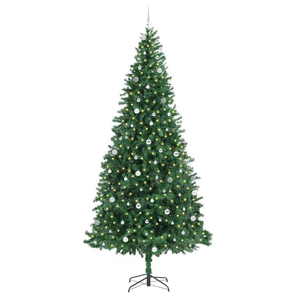vidaXL Sapin de No&euml;l artificiel Vert 300 cm PVC, m&eacute;tal et plastique