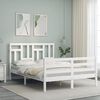 vidaXL Cadre de lit sans matelas blanc 140x190 cm bois massif