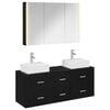 vidaXL Ensemble de mobilier de salle de bain 4 pcs Ch&ecirc;ne noir