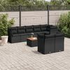 vidaXL Salon de jardin 9 pcs avec coussins noir r&eacute;sine tress&eacute;e
