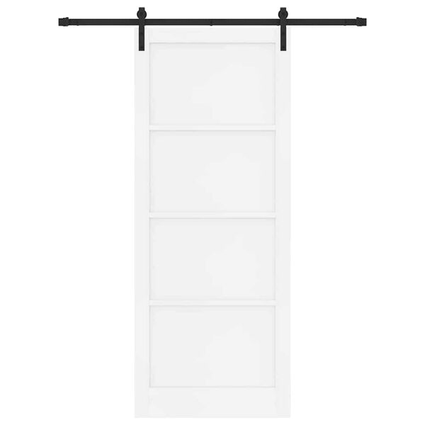vidaXL Porte coulissante Blanc et Noir 93 x 232 cm Pin massif