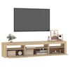 vidaXL Meuble TV avec lumières LED Chêne sonoma 195x35x40 cm
