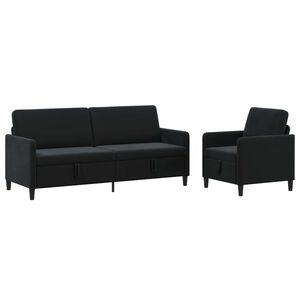 vidaXL Canap&eacute; avec rangement 2 pc Noir Polyester