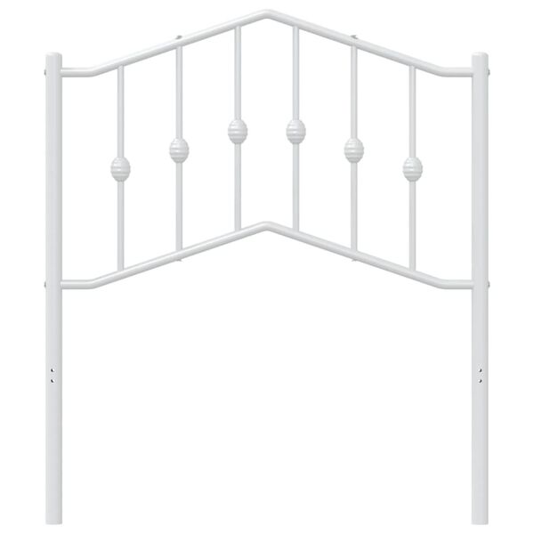 vidaXL T&ecirc;te de lit m&eacute;tal blanc 80 cm