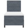 vidaXL Lit &agrave; ressorts avec matelas Gris fonc&eacute; 90 x 190 cm tissu