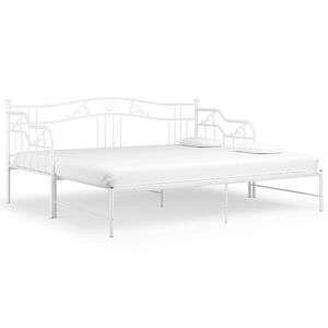 vidaXL Cadre de canap&eacute;-lit extensible sans matelas blanc 90x200 cm