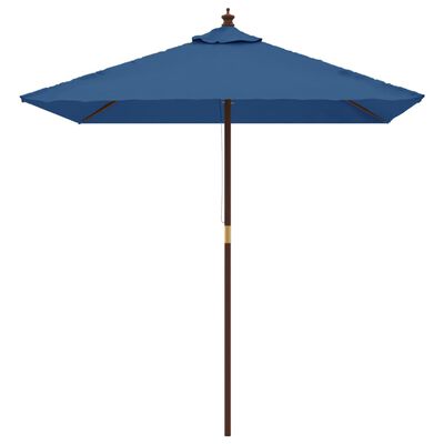 vidaXL Parasol de jardin avec mât en bois bleu azuré 198x198x231 cm