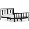 vidaXL Cadre de lit sans matelas noir 135x190 cm bois massif