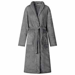 vidaXL Robe de bain sans capuche Gris fonc&eacute; l Flanelle