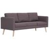 vidaXL Canap&eacute; &agrave; 3 places tissu taupe