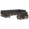 vidaXL Ensemble de canap&eacute; de jardin 12 pc Gris et Gris fonc&eacute; polyrotin