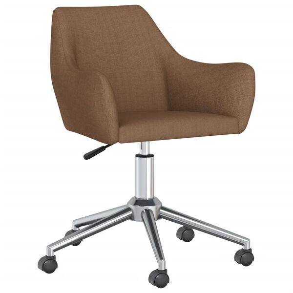 vidaXL Chaise pivotante de salle &agrave; manger Marron Tissu