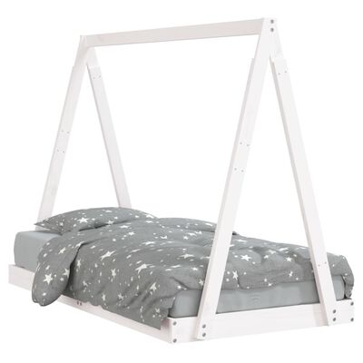 vidaXL Cadre de lit pour enfant blanc 80x160 cm bois de pin massif